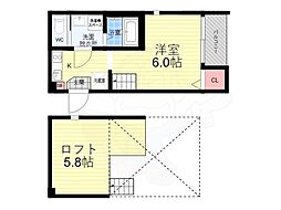 オリオンテラス ワンルームの間取図画像