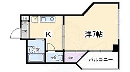 ラフィーネ四条堀川 1Kの間取図画像