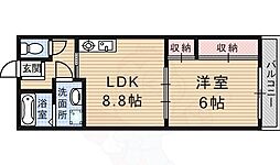 レジデンス菱屋 1LDKの間取図画像