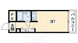 グランデ西京極 ワンルームの間取図画像