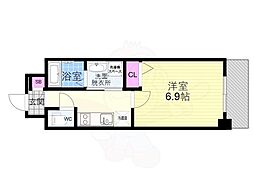 エストゥルース京都 1Kの間取図画像