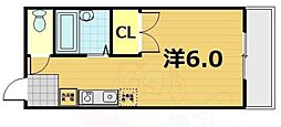 ブリックフォートアシハラ ワンルームの間取図画像