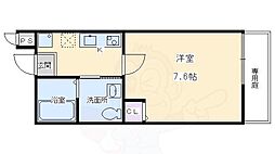 フラッティ堀川高辻 1Kの間取図画像