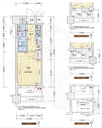 プレサンス京都東寺 1Kの間取図画像