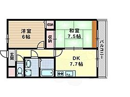 ジュン・パルティール 2DKの間取図画像