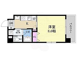 5S京都五条 1Kの間取図画像