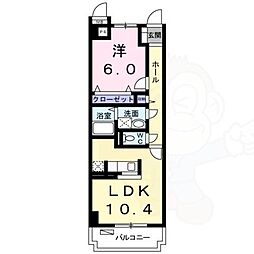 アビタシオンオンズアン 1LDKの間取図画像