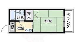 ハイツユルギ1 1Kの間取図画像