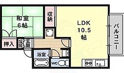 セジュールすみよし 1LDKの間取図画像