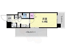 ヴィラ岡崎神宮 1Kの間取図画像