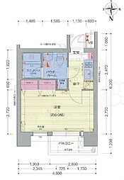 プレサンスNEO京都烏丸 1Kの間取図画像