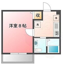 ブライトハイムA棟 1Kの間取図画像