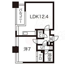 プラネシア星の子山科三条 1LDKの間取図画像