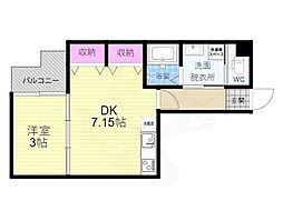 nico西京極 1DKの間取図画像