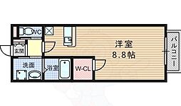 パレスサイド桂 1Kの間取図画像