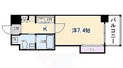 HF四条河原町レジデンス 1Kの間取図画像
