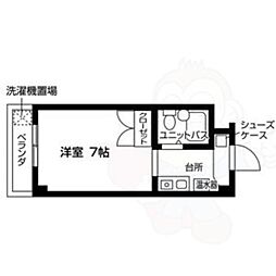 カーサ・コーザ ワンルームの間取図画像