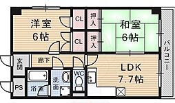オレンジハウス 2DKの間取図画像