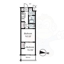 ARCOBALENO KYOTO NISHIKYOGOKU 2Kの間取図画像