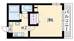 バインオークチーノ 1Kの間取図画像