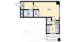 レーベンなぎの宮 1Kの間取図画像