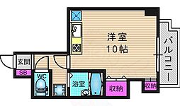 ルサフィール西大路 1Kの間取図画像