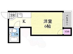 マンションニュー・ホワイト 1Kの間取図画像