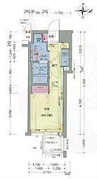 プレサンスNEO京都烏丸 ワンルームの間取図画像