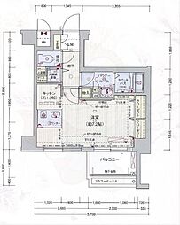 プレサンス京都三条大橋東山苑 ワンルームの間取図画像