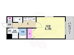 QUALIE丹波口駅前 1Kの間取図画像