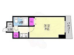 デトム・ワン一条通 1Kの間取図画像
