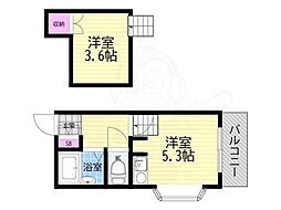 Kozy3番館 1Kの間取図画像