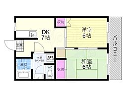 西喜マンション 2DKの間取図画像