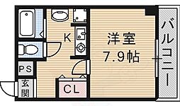コーポ安田 1Kの間取図画像