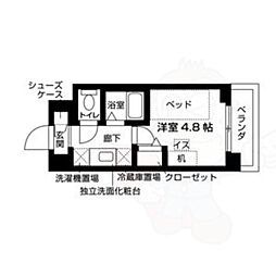 キャンパスヴィレッジ京都衣笠 1Kの間取図画像