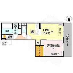 GRAMM西衣手町 1LDKの間取図画像