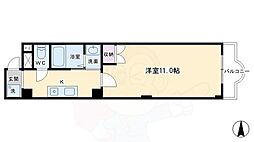 サンシティ烏丸 1Kの間取図画像