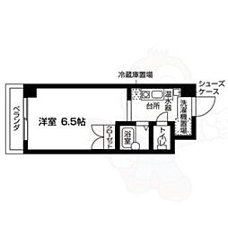 ジュイール北白川 ワンルームの間取図画像