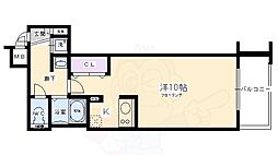 スワンズ京都セントラルシティ 1Kの間取図画像