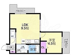 プライベートレジデンス西院2 1LDKの間取図画像
