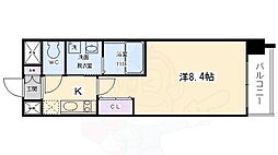 ベラジオ京都駅東 1Kの間取図画像