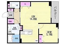 The Residence 御車道 1LDKの間取図画像