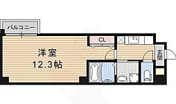アスティオン深草 1Kの間取図画像
