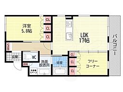 Rhino Flats JOY 2LDKの間取図画像
