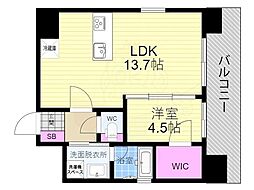 ベラジオ雅び京都河原町 1LDKの間取図画像