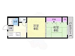 ジーエスハイツ 2DKの間取図画像