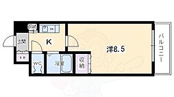 パインフィールド葛野大路 1Kの間取図画像