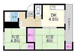 豊栄マンション 2DKの間取図画像