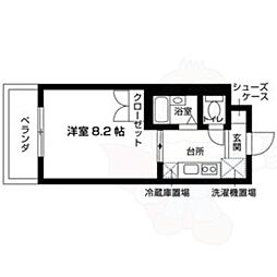 アヴァンセクール道正町 1Kの間取図画像