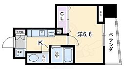 ベラジオ二条城前 1Kの間取図画像